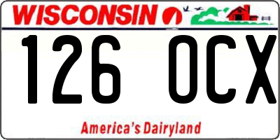 WI license plate 126OCX