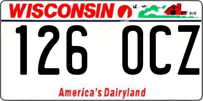 WI license plate 126OCZ