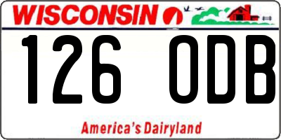 WI license plate 126ODB