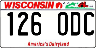 WI license plate 126ODC