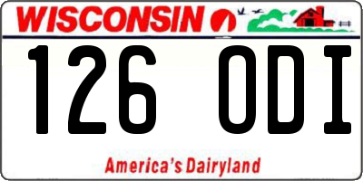 WI license plate 126ODI