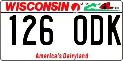 WI license plate 126ODK