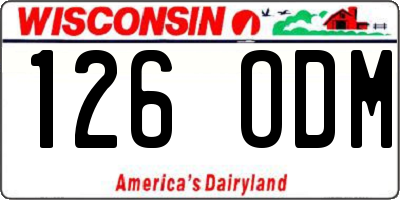 WI license plate 126ODM