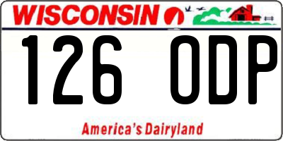 WI license plate 126ODP