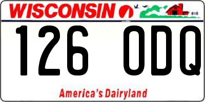 WI license plate 126ODQ