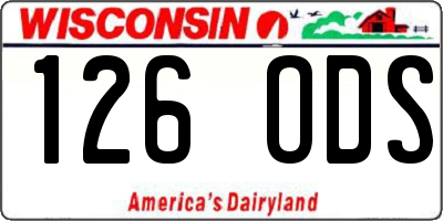 WI license plate 126ODS