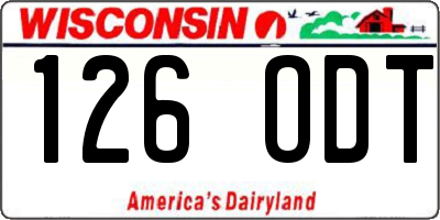 WI license plate 126ODT