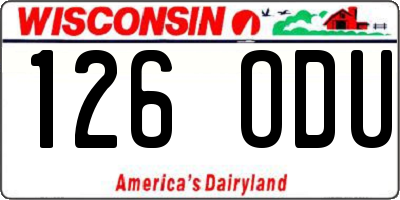 WI license plate 126ODU