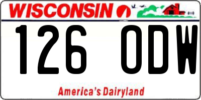 WI license plate 126ODW