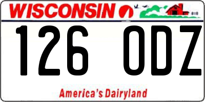 WI license plate 126ODZ