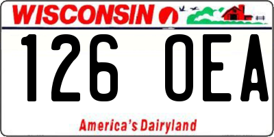 WI license plate 126OEA