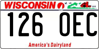 WI license plate 126OEC