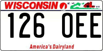 WI license plate 126OEE