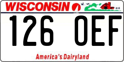 WI license plate 126OEF