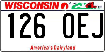 WI license plate 126OEJ