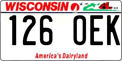 WI license plate 126OEK