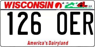 WI license plate 126OER