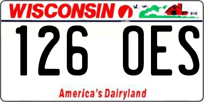 WI license plate 126OES