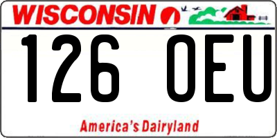 WI license plate 126OEU