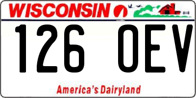 WI license plate 126OEV