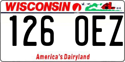 WI license plate 126OEZ