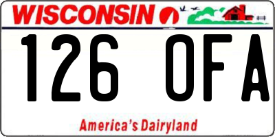 WI license plate 126OFA