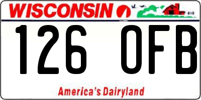 WI license plate 126OFB