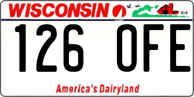 WI license plate 126OFE