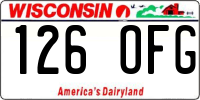 WI license plate 126OFG