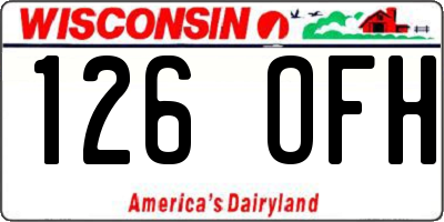 WI license plate 126OFH