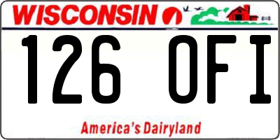 WI license plate 126OFI