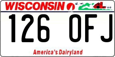 WI license plate 126OFJ