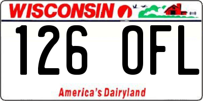 WI license plate 126OFL