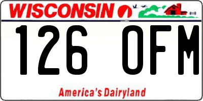 WI license plate 126OFM