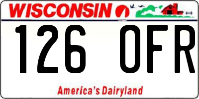WI license plate 126OFR