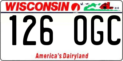 WI license plate 126OGC