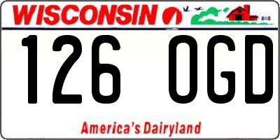 WI license plate 126OGD