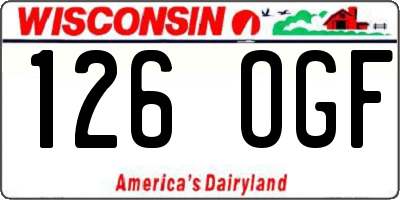 WI license plate 126OGF