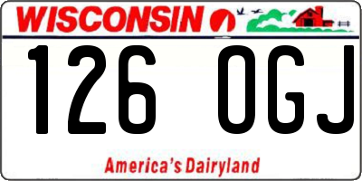 WI license plate 126OGJ