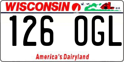 WI license plate 126OGL