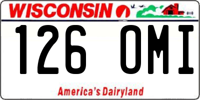 WI license plate 126OMI