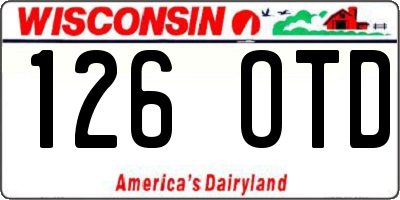 WI license plate 126OTD