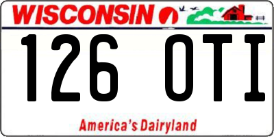 WI license plate 126OTI