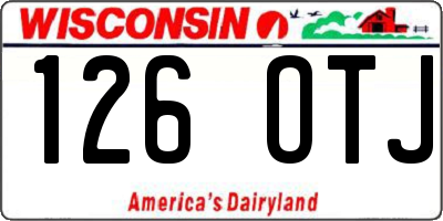 WI license plate 126OTJ