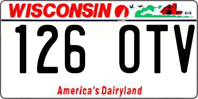 WI license plate 126OTV