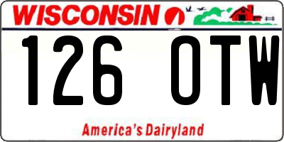 WI license plate 126OTW