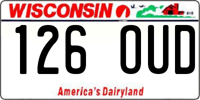 WI license plate 126OUD