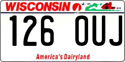 WI license plate 126OUJ