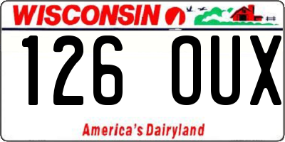 WI license plate 126OUX