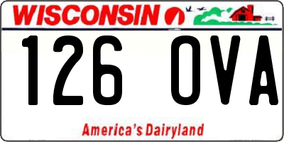 WI license plate 126OVA